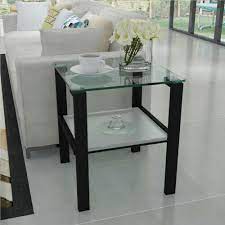 Glass Two Layer Coffee Tea Table Small