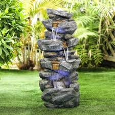 Outdoor Water Fountain Stacked Stone 4