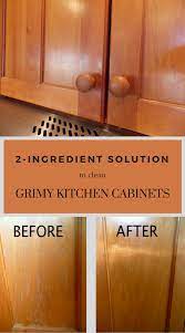 Cleaning expert that teaches and encourages people to use greener methods to clean their home. 2 Ingredient Solution To Clean Grimy Kitchen Cabinets In 2020 Cleaning Cabinets Cleaning Wood Cabinets Clean Kitchen Cabinets