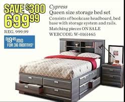 sears cypress queen storage bed w