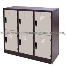 6 compartment half height steel locker