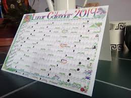 Details About 2019 Desk Calendar Lunar Moon Greetings Card Pagan Wicca Chart Planner Year A5