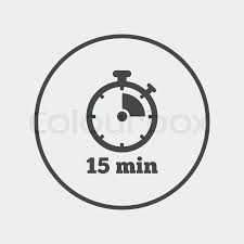 Timer Sign Icon 15 Minutes Stopwatch Stock Vector