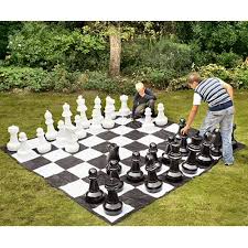 clic giant garden chess mat game