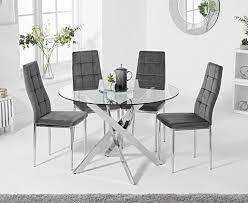 Denver 110cm Glass Dining Table With
