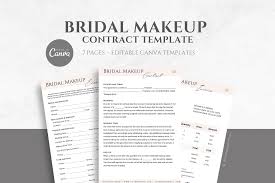 editable bridal makeup contract