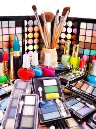 decorative cosmetics for makeup stock