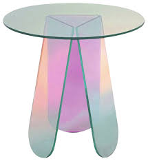 acrylic end table clear round side