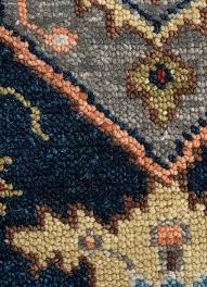savana blue hand knotted wool rugs lca