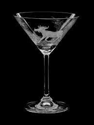 martini glass set wild animals 180