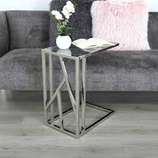 Value Azaria Silver C Shaped Sofa Table