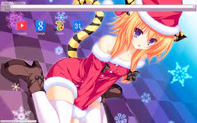Cute ecchi christmas anime girl 1366x768