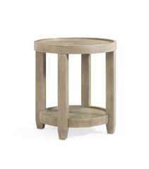 Round Wood Side Table Grey Finish