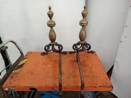 Fireplace Andirons Wrought Iron And