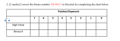 Solved 2 2 Marks Convert The Binary Number 10110111 To