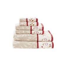 This is just $1.88 per towel! Madison Park Belle Embroidered Cotton Jacquard 6 Pc Bath Towel Set Color Red Jcpenney