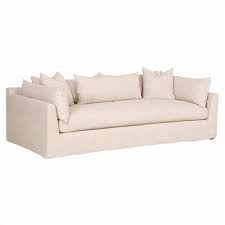 Brenalee Pearl White Fabric Slipcover Sofa