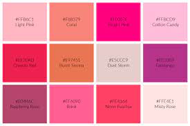 149 shades of pink names hex rgb