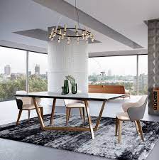 contemporary walnut white dining table