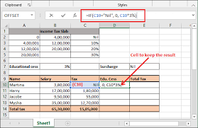 Income Tax Calculating Formula In Excel