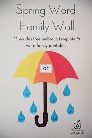 Spring Umbrella Word Family Word Wall