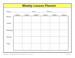 Template Printable Teacher Weekly Planner Template Teachers Daily