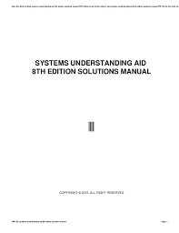 Systems Understanding Aid 8th Edition Solutions Manual