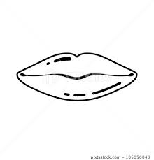 lips black and white icon 01 stock