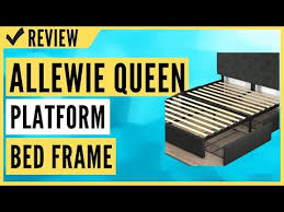 allewie queen platform bed frame with 4