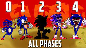 Sonic.exe ALL PHASES (0-4) Friday Night Funkin' FULL WEEK - YouTube
