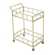 Glass Bar Cart Gold 304526 Rona