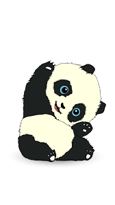 cute kawaii panda chilling out