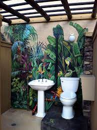 Mural For Outdoor Bathroom Uses Glow In
