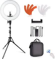 Amazon Com Ring Light Kit Samtian 14 Outer Selfie Led Ringlight With Stand 180 Dimmable Live Streaming Lighting Remote Carrying Bag For Camera Phone Youtube Tiktok Makeup Video Recording Camera Photo