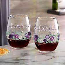 For Grandma Personalized Wine Glasses