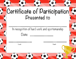 Free Printable Soccer Certificate Templates Award Template