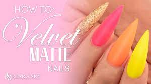 matte nails with gel polish velvet