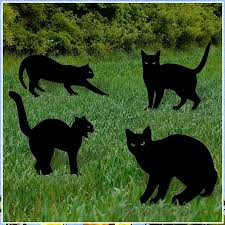 Fovths 4 Pack Metal Black Cat