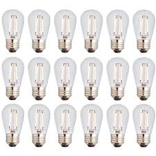 Newhouse Lighting 11w Equivalent 2400k Warm White S14 Led Replacement String Light Bulbs Standard Base 18 Pack S14led18 The Home Depot