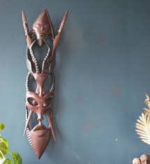 Large Wooden African Mask Wall Hanging