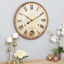 Medium round iron wall clock home decor roman numerals * retro design * european style wall clock * 56cm (22.1inch) diameter wide honeybeshop. Ophelia Co 22 Wall Clock Reviews Wayfair