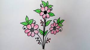 The 2 beautiful fuchsia illustrations below were created by my mum. How To Draw A Beautiful Flower Designs Simple Flower Tree Drawing Step By Step Youtube