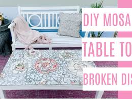 Diy Mosaic Table Top With Broken Dishes