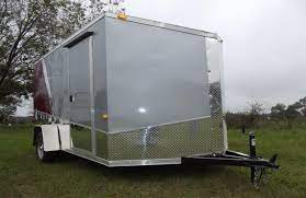 7x12 Custom Motorcycle Trailer White