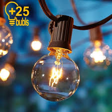 25ft g40 bulb globe solar string lights
