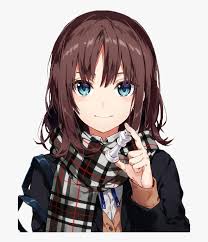 He_sports but he_reading books.he_to be a writer. Anime Girl With Brown Hair And Blue Eyes Hd Png Download Kindpng