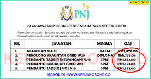 Pembantu tadbir (p/o) gred n19. Jawatan Kosong Perbendaharaan Negeri Johor