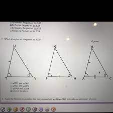 Two triangles are congruent, if two angles and the included side of one is equal to the. Which Triangles Are Congruent By Aas Brainly Com