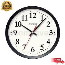 14 In Black Electric Wall Clock With