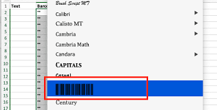 how to create a barcode in excel